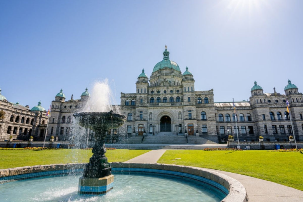 Victoria, BC fishing guide: Parliament Buildings and harbour