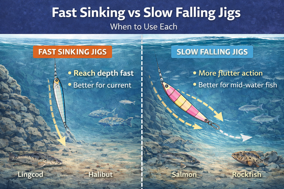 Fast Sinking vs Slow Falling Jigs--when to use each in BC waters