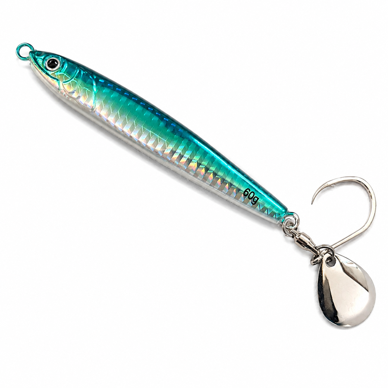 Finex Herring Needle 60g blue shore casting jig by the ocean